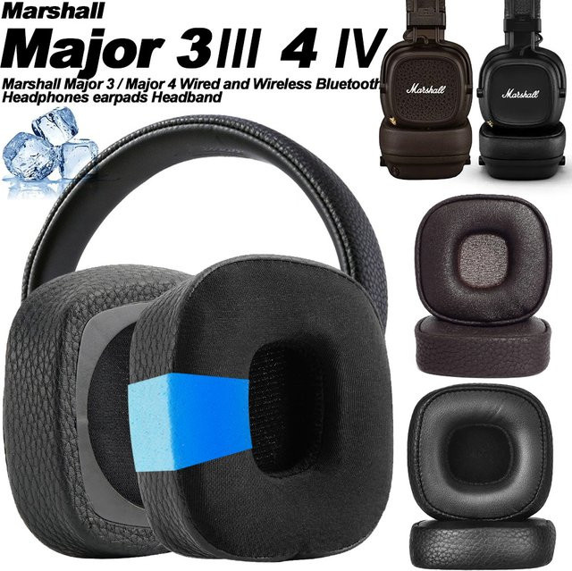 OME OH MY EAR Ersatz-Ohrpolster aus Protein für Marshall Major 3, Major 4 und Major 5 Kopfhörer, Farbe: Schwarz - Bild 1