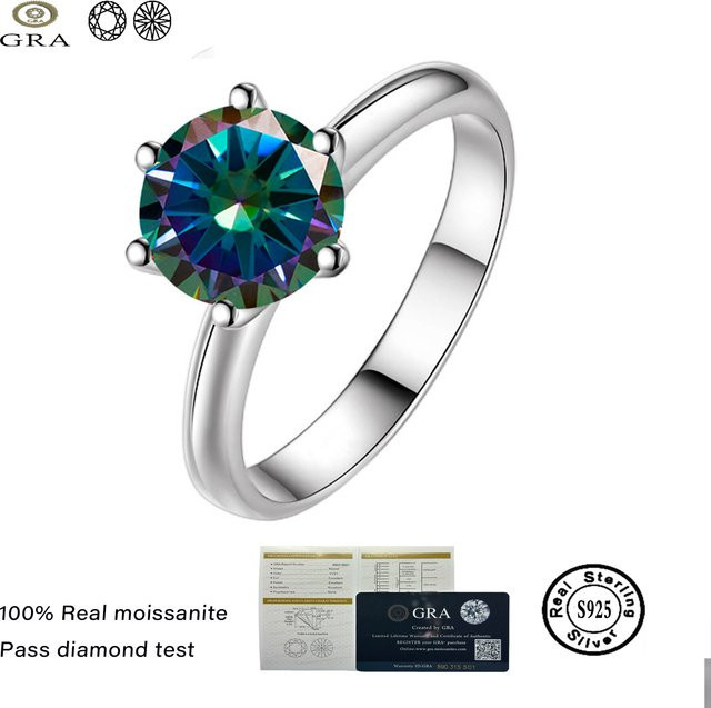 Ring 925 Silber, Moissanit, Damen - Bild 1
