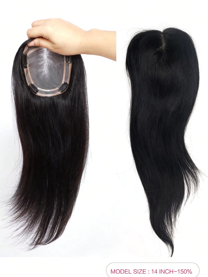 CC YOUNG Echthaar-Topper für Damen, Clip-in-Haarteile - Bild 2
