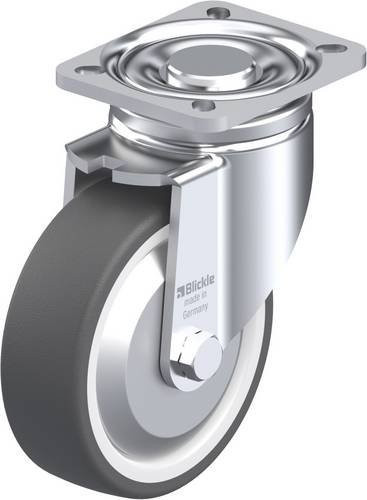 Blickle Lenkrolle LH-POTH 125K-1-FA in Grau und Weiß mit Stahl- und Kunststoffkomponenten, Rad-Durchmesser: 125 mm, Tragfähigkeit (max.): 350 kg - Bild 1