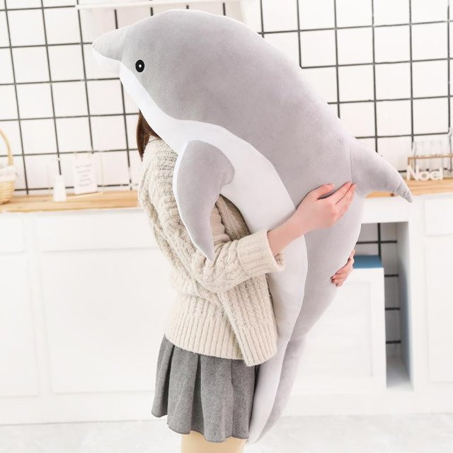 Bai Fen Bai Toys Delphin Plüsch Spielzeug, Kissen Puppe, Grau - Bild 1