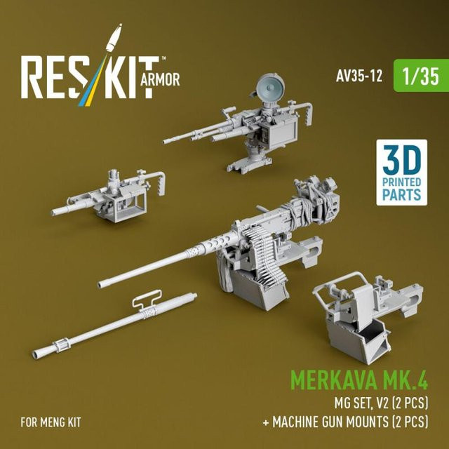 Meng Merkava Mk.4 - MG set, V.2, 4-teiliges Set, 3D Printed - Bild 1
