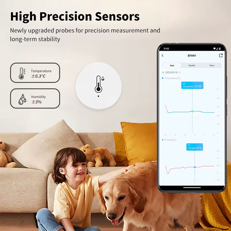 Tuya Zigbee Temperatur- und Feuchtigkeitssensor Intelligentes Heim-Hygrometer in Weiß, kompatibel mit Smart Life, Alexa und Google Assistant - Bild 2