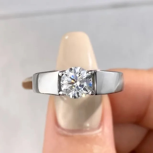 DWJ Ring, 925 Silber, Moissanit Diamant, Herren - Bild 1