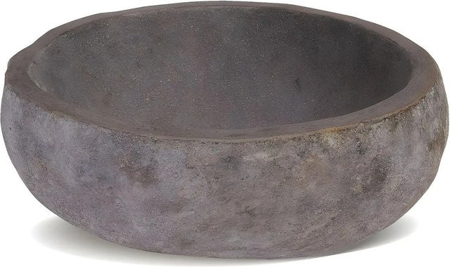 Vente-unique Aufsatzwaschbecken aus Naturstein in Grau, rund, B: 25,3 cm, T: 25,3 cm, H: 15,0 cm - Bild 1