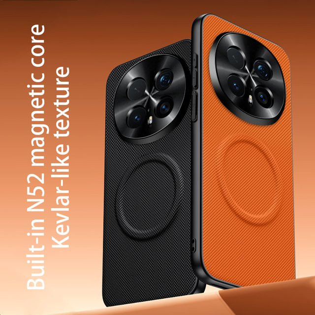 Luxuriöse Business-Schutzhülle mit gewebter Textur und Magnetverschluss für Honor Magic 8 Pro 7 Lite 6 Pro X9D X9C X8C X7D/C 600 Pro 400 Lite in Grau - Bild 1