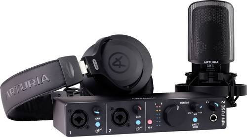 Arturia MiniFuse Recording Pack Audio Interface in Schwarz mit USB-C und Software - Bild 1