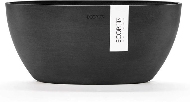 Ecopots Pflanztopf Sofia mit Wasserbehälter in Dunkelgrau, Durchmesser: 30 cm - Bild 1