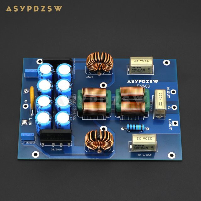 EMI-08 Hifi Ultra Geräuscharmer EMI AC Power Filter DIY Kit oder Fertige Platine für 15A Power Reinigungs Filter Buchse in Blau - Bild 1