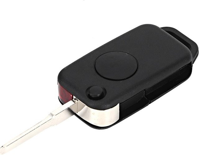 Smart Key Klappschlüssel 1-Tasten-Abdeckung mit Schlüsselbart für Mercedes Benz W168 W124 W202 in Schwarz von KaiSai - Bild 1