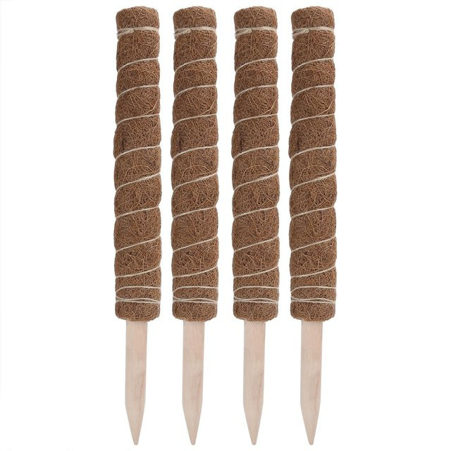 4er Set TOMTOP JMS Kokosfaser Totempfahl Moosstab als Kletterhilfe für Zimmerpflanzen, Farbe: Braun, Höhe: 45 cm - Bild 1