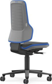 Bimos Stuhl Neon XXL mit Skintec Flexband in Blau, Sitztiefenverstellung und Rollen, Belastbarkeit bis 180 kg, Sitzbreite: 47-64 cm - Bild 1