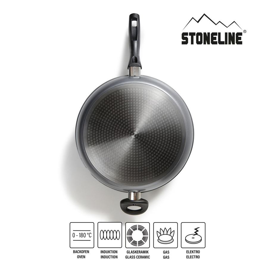 Stoneline Bratpfanne mit Glasdeckel Schwarz, Durchmesser: 32 cm - Bild 2