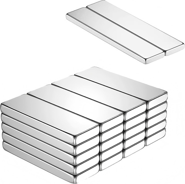 Mognot Stab-Kühlschrankmagnete als superstarke magnetische Hochleistungsmagnete mit Haken, Maße: Länge: 47 mm, Breite: 9 mm, Höhe: 4,4 mm - Bild 1