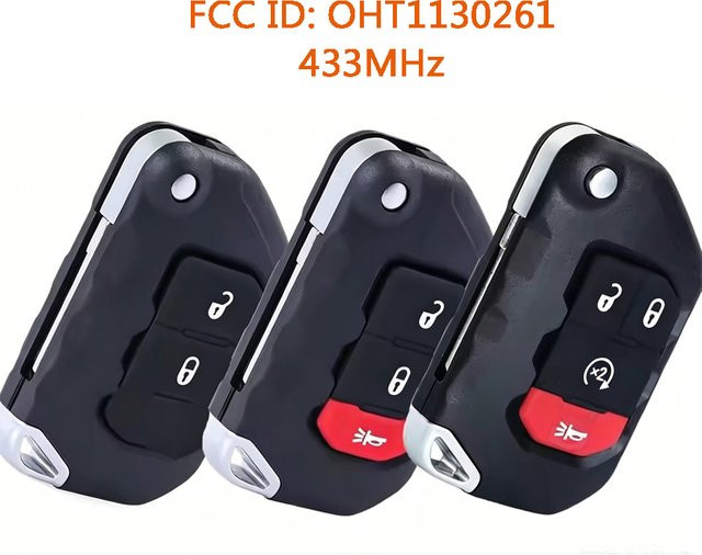 KEYECU OHT1130261 Intelligenter Fernbedienungsschlüssel für Jeep Gladiator und Wrangler, Farbe: Schwarz - Bild 1