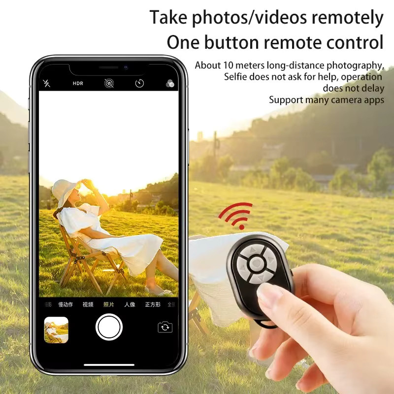PHONEPACE Bluetooth-Fernbedienung für iPhone, Xiaomi, iOS und Android in Schwarz - Bild 3