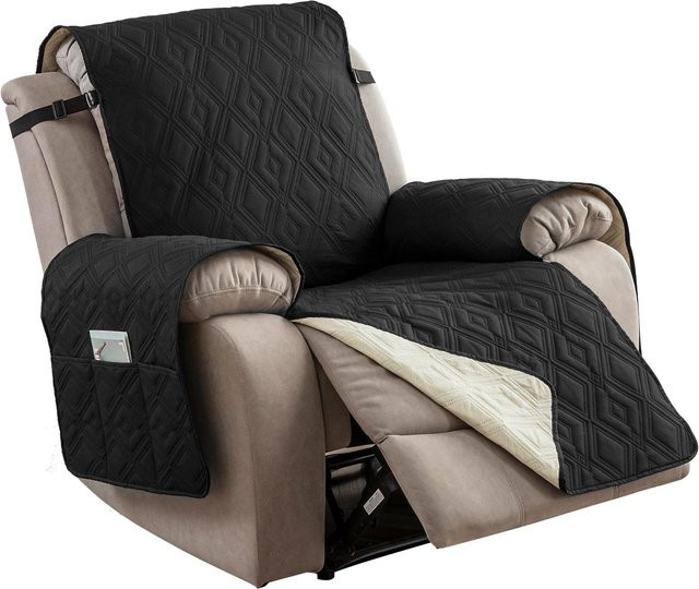 Genina Relaxsesselbezug wasserdicht und elastisch, Farbe: Schwarz, B: 235 cm, H: 60 cm - Bild 1