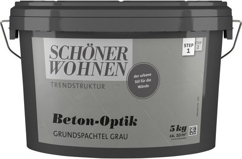 Schöner Wohnen Grundspachtel Trendstruktur grau dispersion wasserbasiert lösungsmittelfrei 2 m²/kg - Bild 1