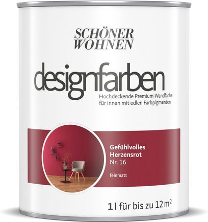 Schöner Wohnen Designfarben Innenfarbe Gefühlvolles Herzensrot Matt, 1 l - Bild 1