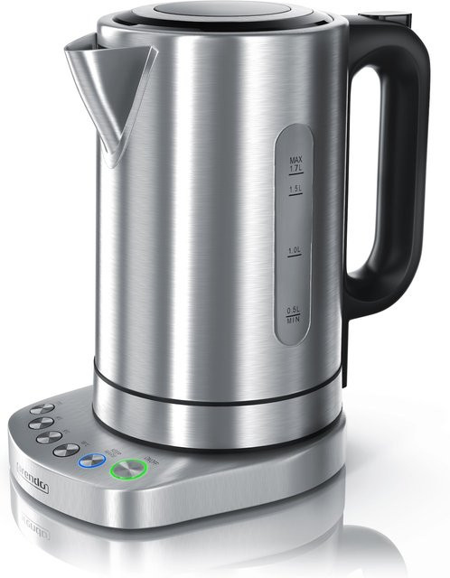 Arendo Wasserkocher aus Edelstahl in Silber mit 1,7 l Volumen, 3000 W Leistung, einstellbarer Temperatur und Warmhaltefunktion - Bild 1
