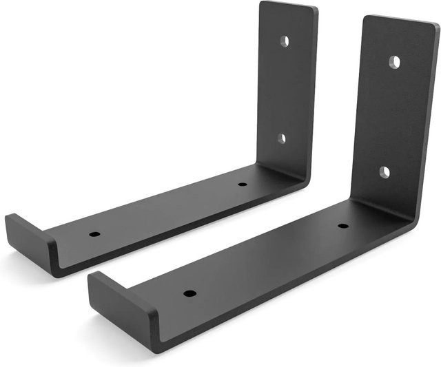 HEVVA Regalhalterung RIEDBERG 2er Set Schwarz Metall minimalistisch Tiefe: 15 cm - Bild 1