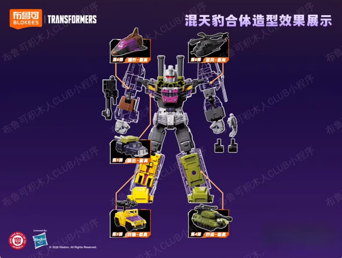 Blokees Transformers Bruticus Brawl Onslaught Swindle Vortex, Roboter Blind Box, Fahrzeug-Kombinationsset - Bild 4