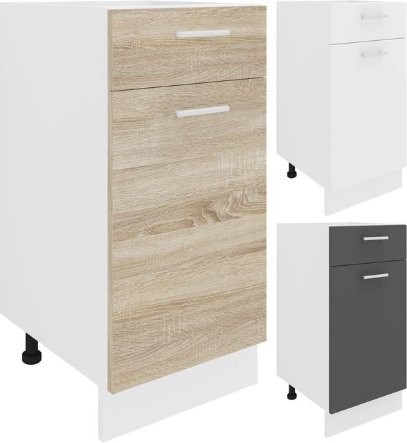 VCM Küchenunterschrank Esilo in Grau mit Schublade, B/T/H: 40 x 46 x 82 cm - Bild 3