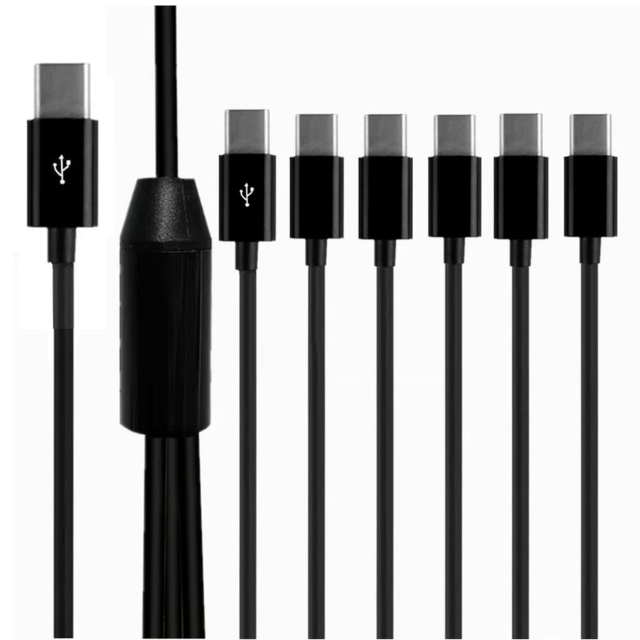 UXG USB-C Y-Splitter Ladekabel mit 2 bis 6 Ports für schnelles Laden von Smartphone und Tablet, Schwarz - Bild 3