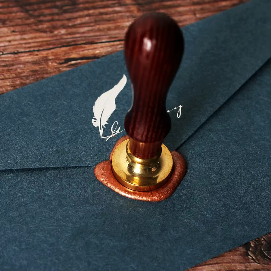 Vintage Wachssiegel Stempel mit Blumen-Motiv in Gold für Scrapbook, Umschläge und Hochzeitseinladungen - Bild 2
