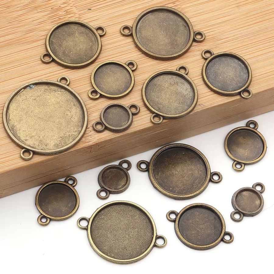 Louleur Cabochon Basis Doppel Loch Blank Lünette Trays, 10 Stück - Bild 6