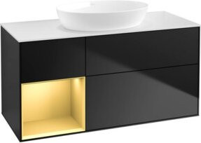 V&B Waschtischunterschrank Finion in Weiß und Schwarz lackiert, Breite: 120 cm, Tiefe: 50,1 cm, Höhe: 50,1 cm - Bild 1