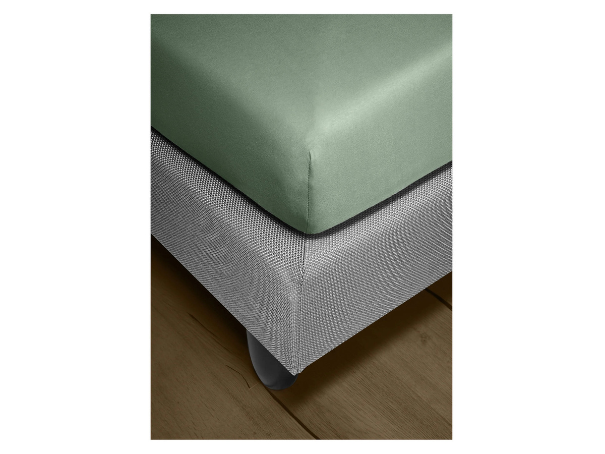BIERBAUM Biber Spannbetttuch 1001 aus Baumwolle, Farbe: Salbei, B/T: 180 x 200 cm - Bild 1