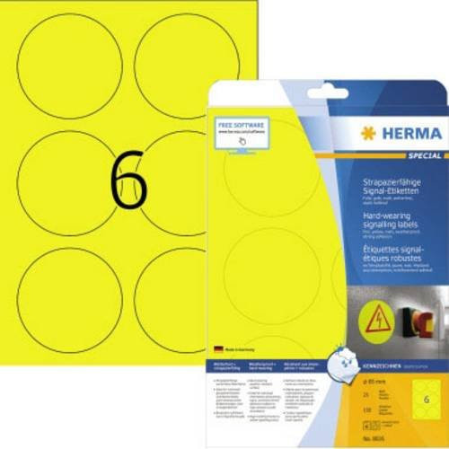 Herma 8035 Folien-Etiketten aus Polyester in Gelb, 150 Stück, B/H: 85 x 85 mm, geeignet für Laserdrucker und Kopierer - Bild 1