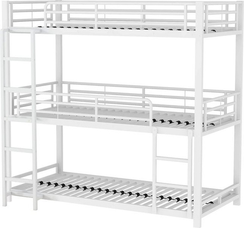 okwish Etagenbett aus Metall in Weiß, B/T/H: 90 x 200 x 191 cm (ohne Matratze)