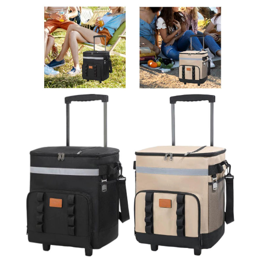 MagiDeal Rollende Kühltasche beige, isoliert, 35 l - Bild 2