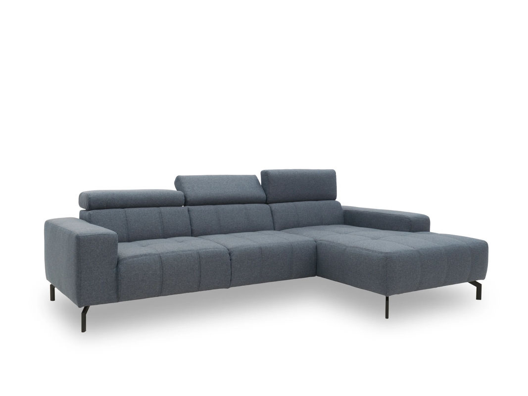 DOMO Sofa Cunelli mit Longchair in Blau, L-Form, Stoffbezug, B x T: 292 x 175 cm - Bild 2