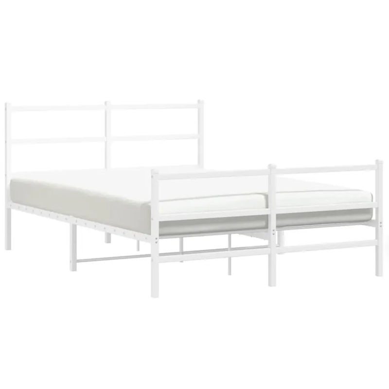 Vidaxl Metall-Bettgestell mit Kopfteil und Fußteil in Weiß, B/L: 140 x 200 cm - Bild 2