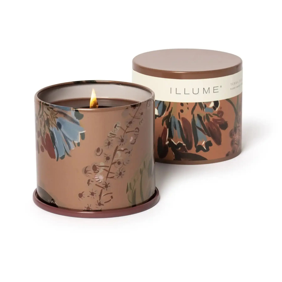 Illume Duftkerze Terra Tabac in brauner Dose aus pflanzlichem Wachs, 335 g - Bild 1