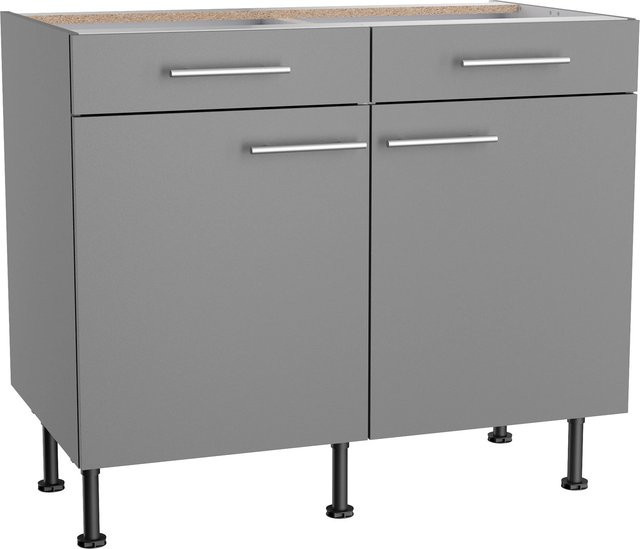 Optifit Küchen-Unterschrank Mats825 in Basaltgrau, B/T/H: 100 x 58,4 x 87 cm - Bild 1