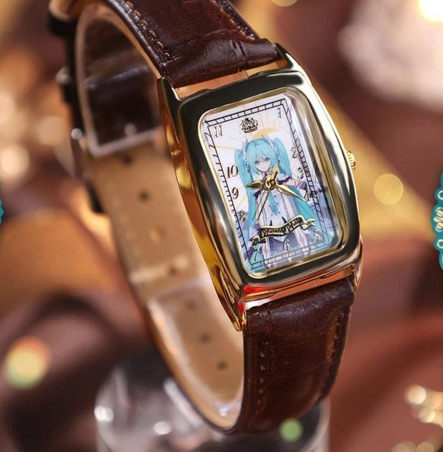 Hatsune Miku Armbanduhr, Ritter Serie, Analoguhr, Messing, Leder, Mädchen - Bild 1