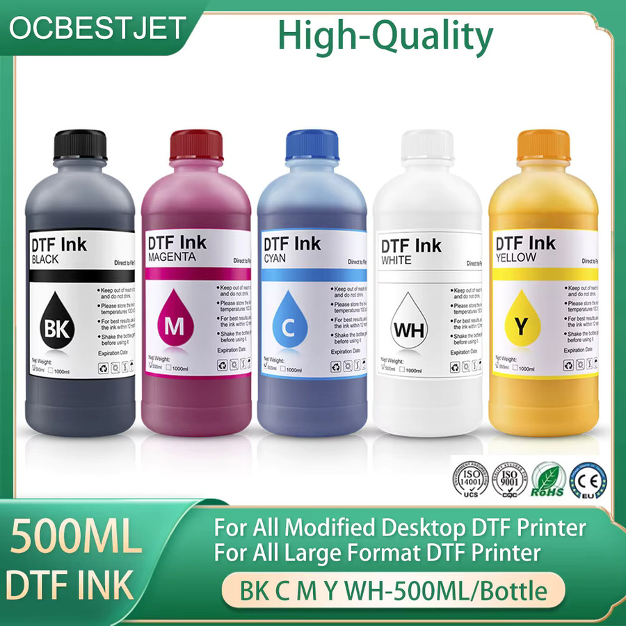 OCBESTJET Premium DTF Direkttransferfolientinte für Epson i3200 XP600 TX800 L1800 1390 L805, Mehrfarbig - Bild 1