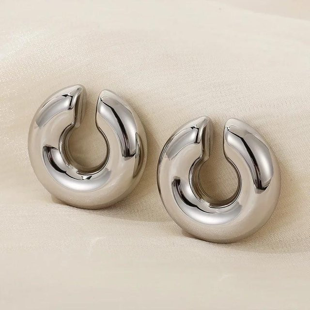 Ohr-Manschette Edelstahl, Silber, Damen - Bild 1