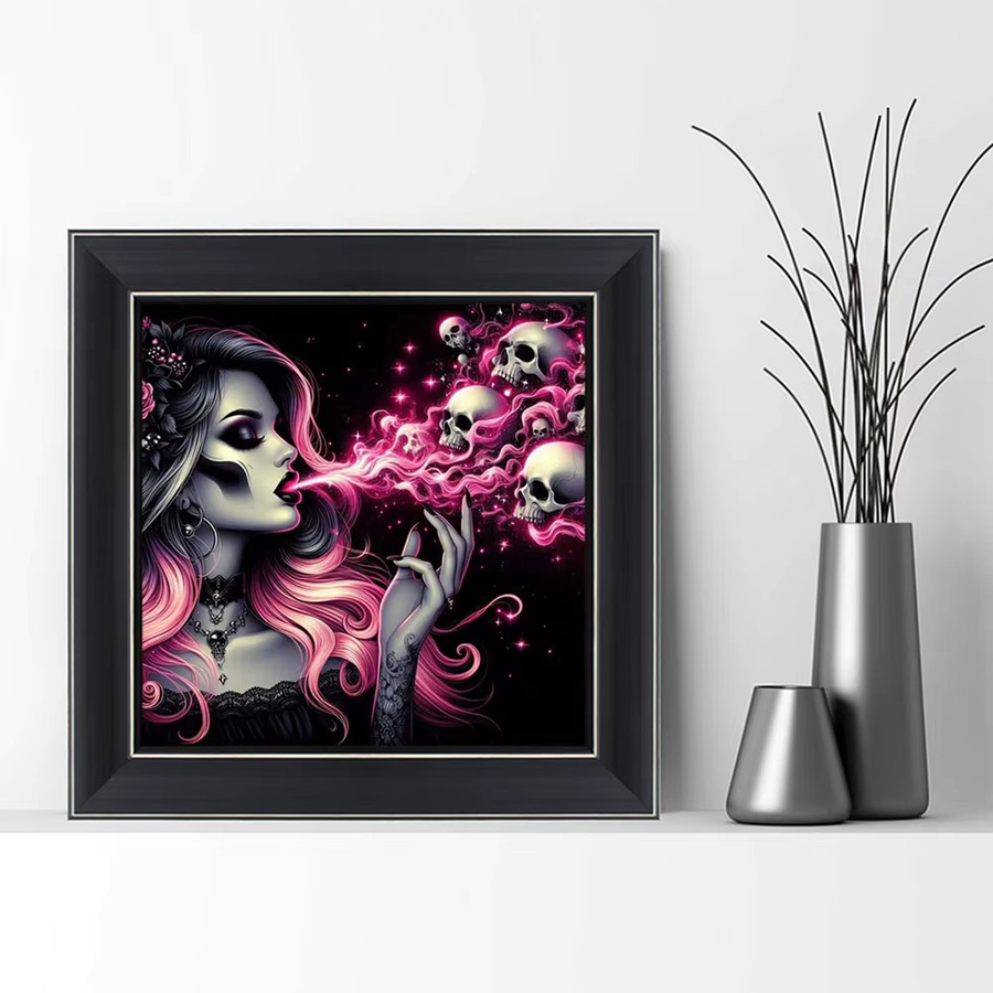 EverShine 5D-Diamant-Malerei-Set Totenkopf-Porträt für Erwachsene, Mosaik-DIY-Stickerei in Multicolour, Halloween-Dekoration - Bild 3