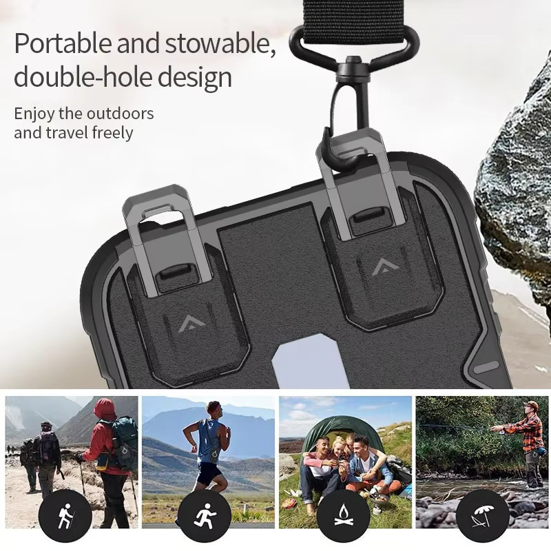 Outdoor-Sport-Schutzhülle mit magnetischer Metallhalterung und rutschfestem Lanyard für Apple iPhone 16 15 14 Plus 13 Pro Max in Blau - Bild 4