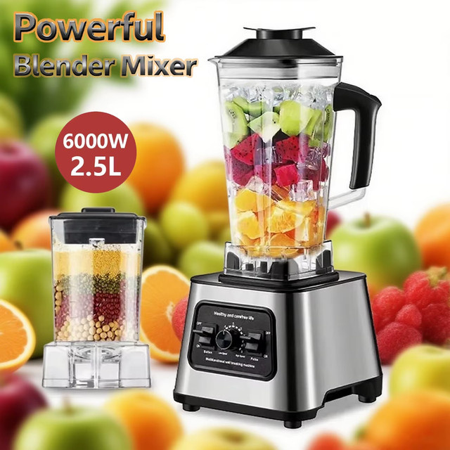 Vremota Standmixer mit 6000W Leistung, Smoothie Maker und Food Processor in Silber, Fassungsvermögen: 2,5 l - Bild 1