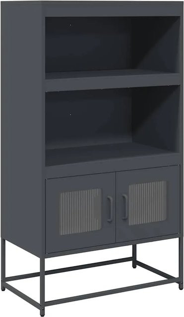 vidaXL Highboard aus kaltgewalztem Stahl in Anthrazit, B/T/H: 68 x 39 x 123 cm - Bild 1