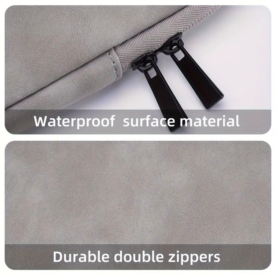 BMAD Laptop Schutztasche aus PU-Leder in Grau für 11 bis 15 Zoll Notebooks und Macbook - Bild 4