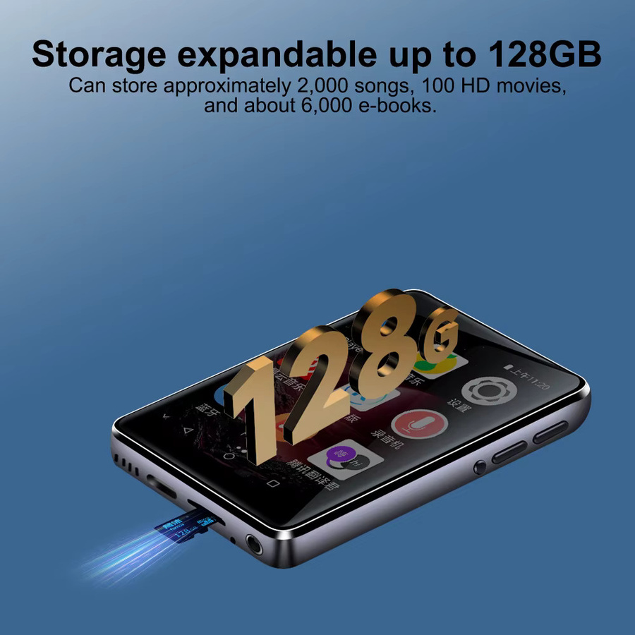 Famue PA03 Android10 WiFi MP3-Player mit 2,8 Zoll Display in Schwarz und erweiterbarem SD-Speicher bis 144 GB - Bild 4
