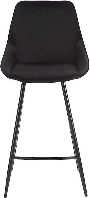 Barhocker Masurie von Vente-unique in Schwarz aus Samt, Breite: 48 cm - Bild 1