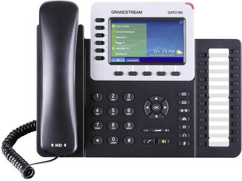 Grandstream GXP-2160 VoIP Systemtelefon mit Bluetooth und Farbdisplay in Schwarz und Silber - Bild 1